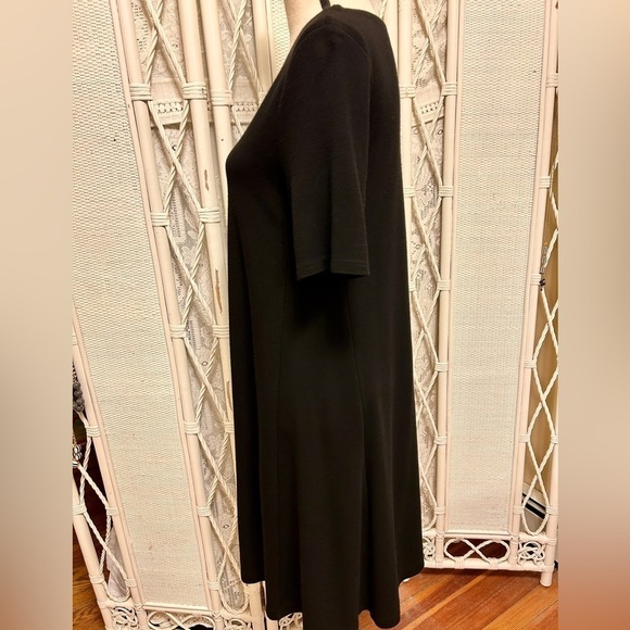 Loft Black Tee Shirt Dress Crew Neck Short Sleeve Comfy Stretch  size Medium - Picture 4 of 15